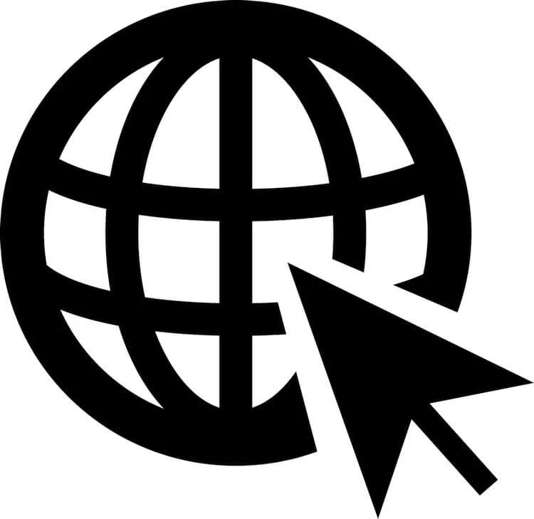 www globe with big pointer arrow