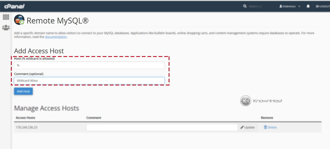 how-to-connect-to-mysql-remotely-in-cpanel-knownhost