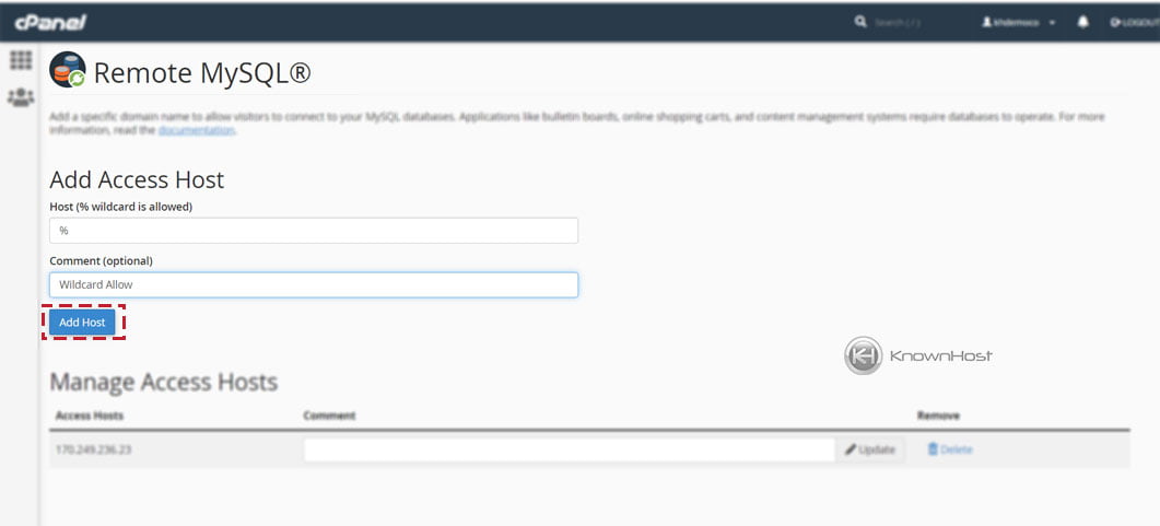 how-to-connect-to-mysql-remotely-in-cpanel-knownhost