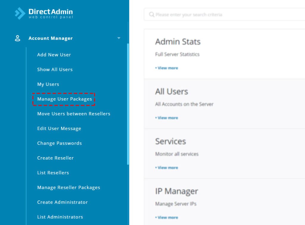 how-to-create-user-package-in-directadmin-knownhost